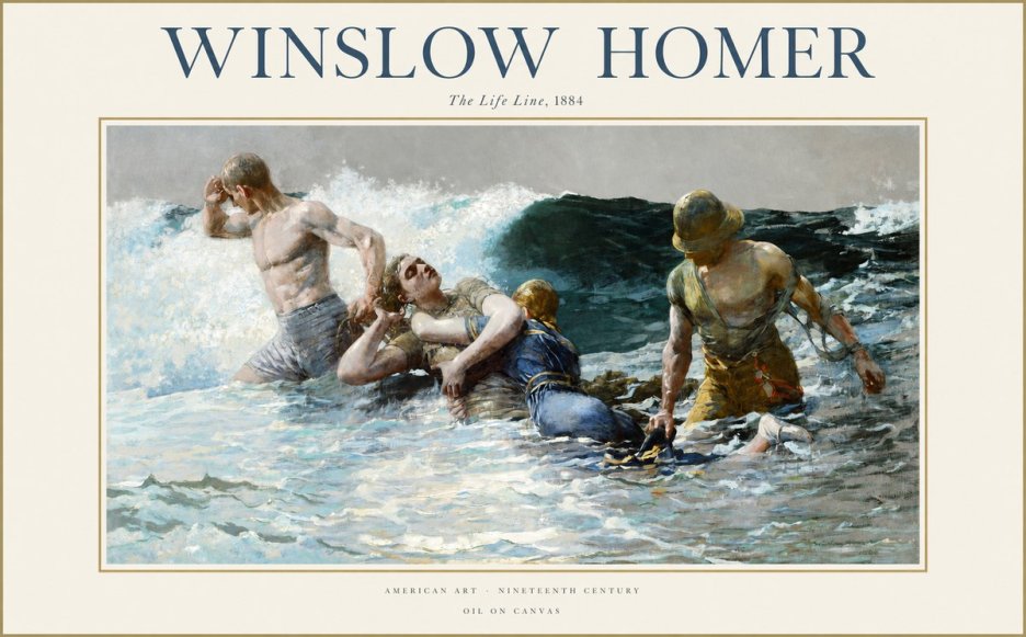 Winslow Homer The Life Line No1 - Plakát