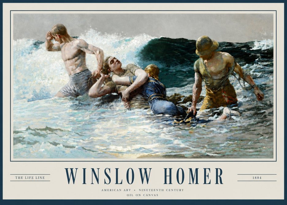 Winslow Homer The Life Line No2 - Plakát