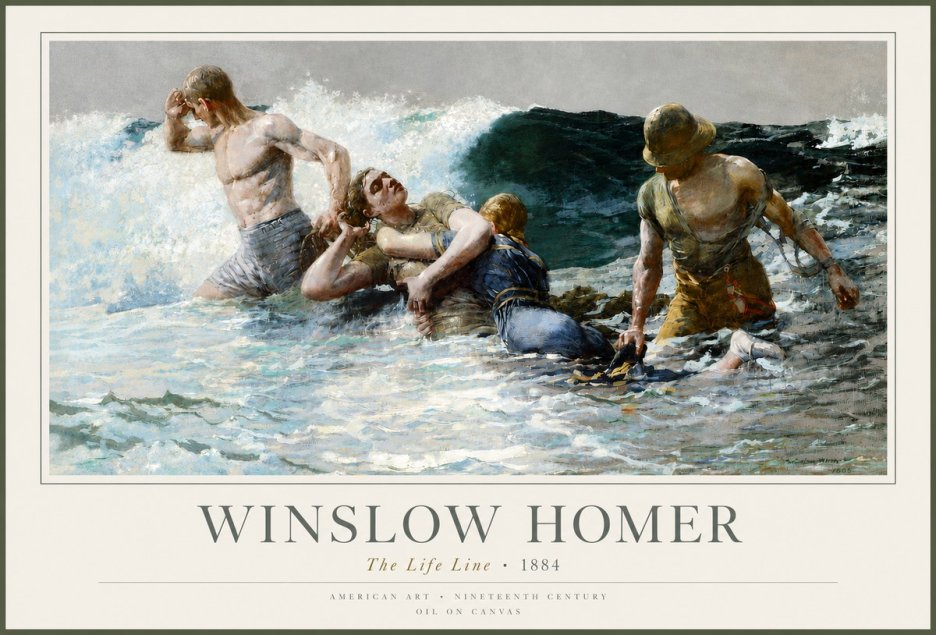 Winslow Homer The Life Line No3 - Plakát