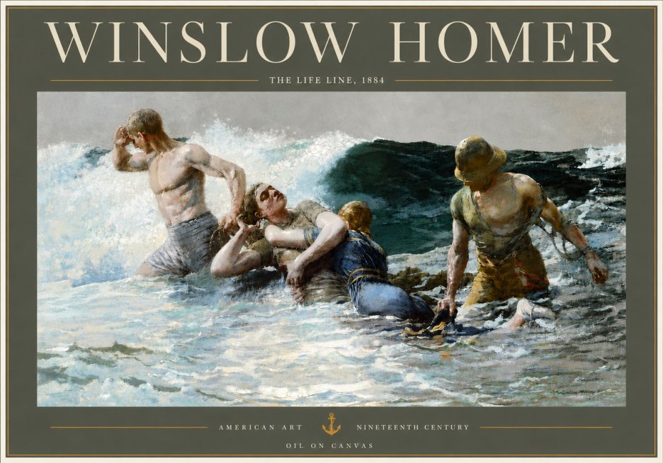 Winslow Homer The Life Line No4 - Plakát