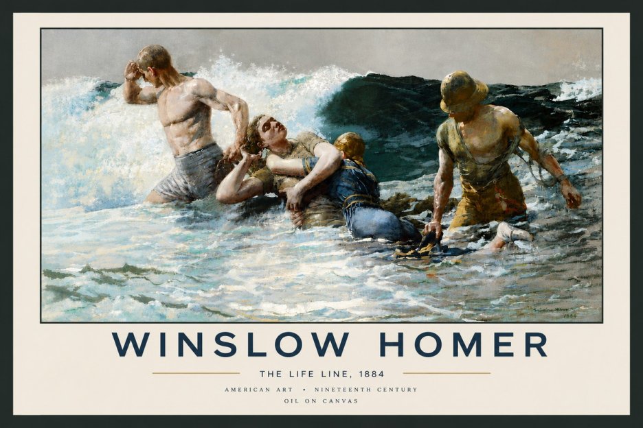 Winslow Homer The Life Line No6 - Plakát