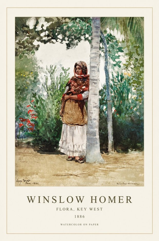 Winslow Homer Flora, Key West No1 - Plakát