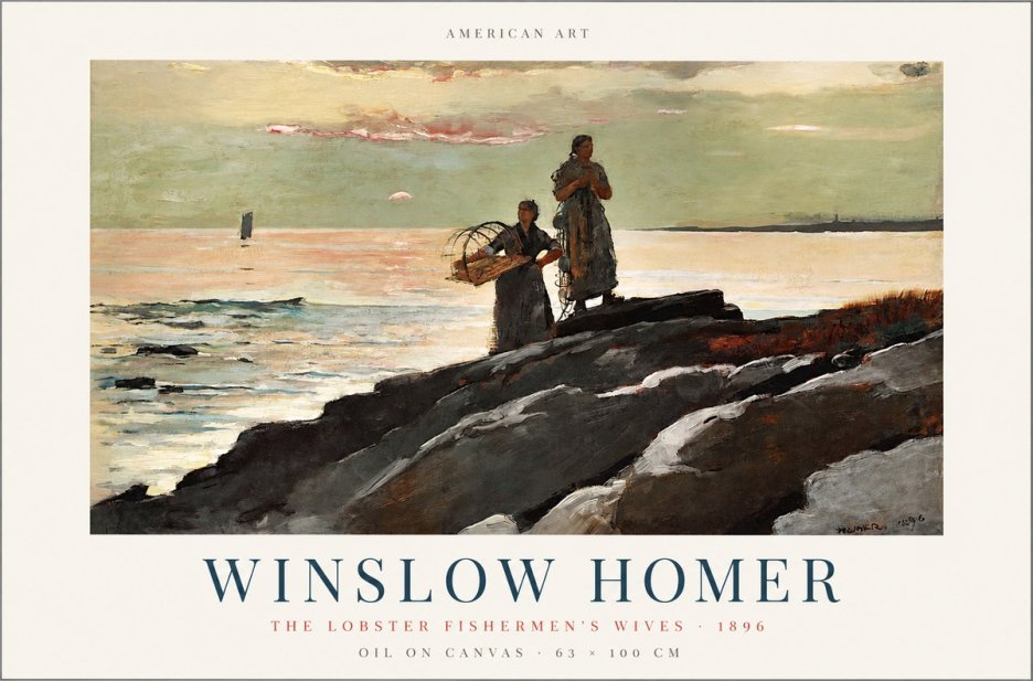 Winslow Homer The Lobster Fishermen's Wives No1 - Plakát