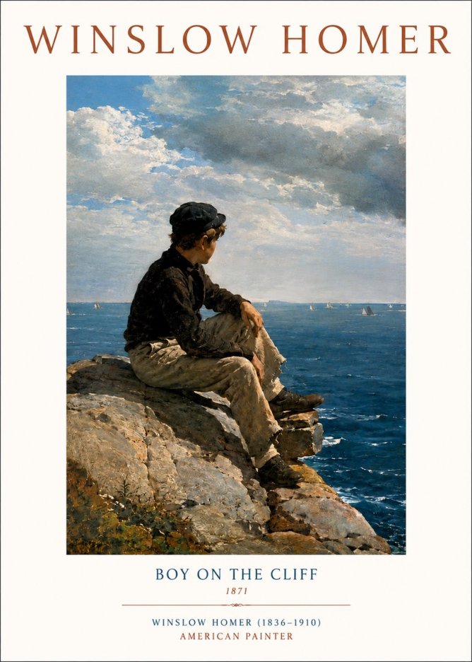 Winslow Homer Boy on the Cliff No3 - Plakát