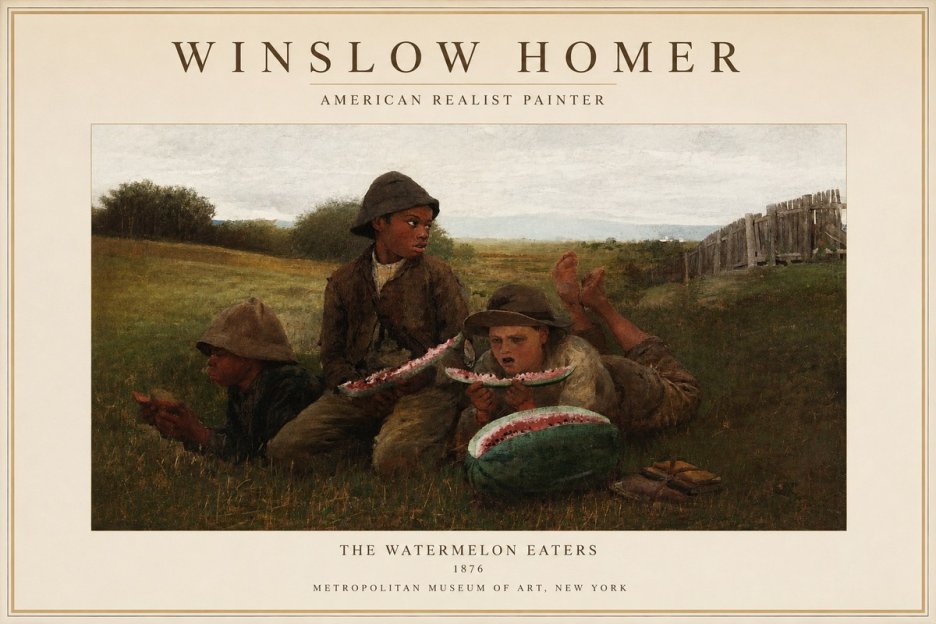 Winslow Homer The Watermelon Eaters No1 - Plakát