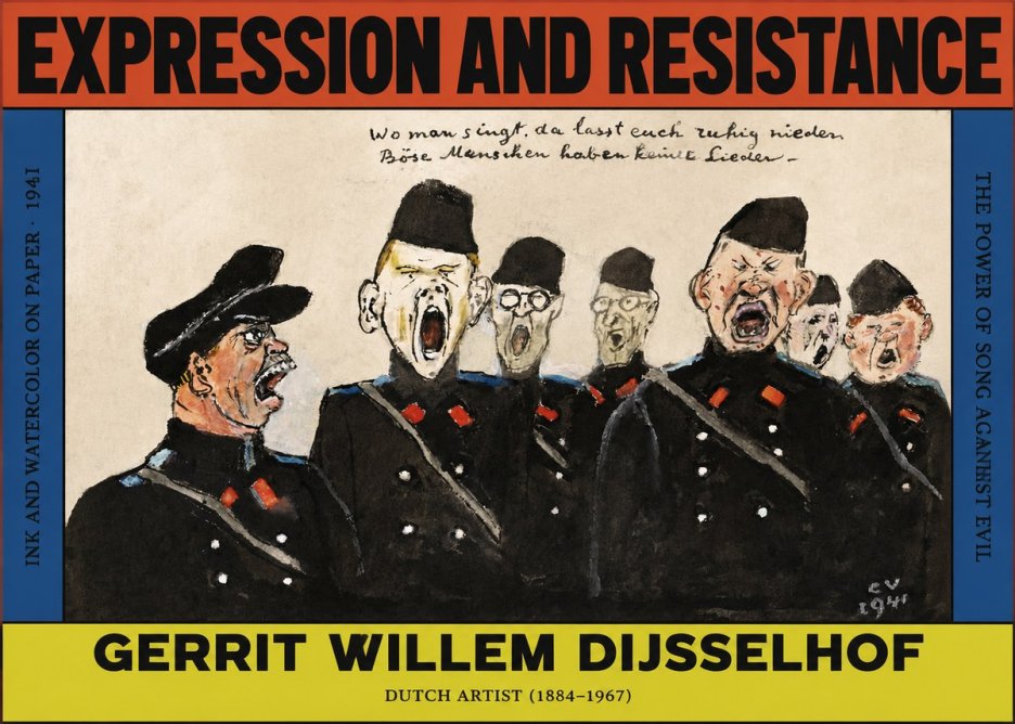 Gerrit Willem Dijsselhof Where Men Sing, There You May Rest in Peace; Evil People Have No Songs. No2 - Plakát