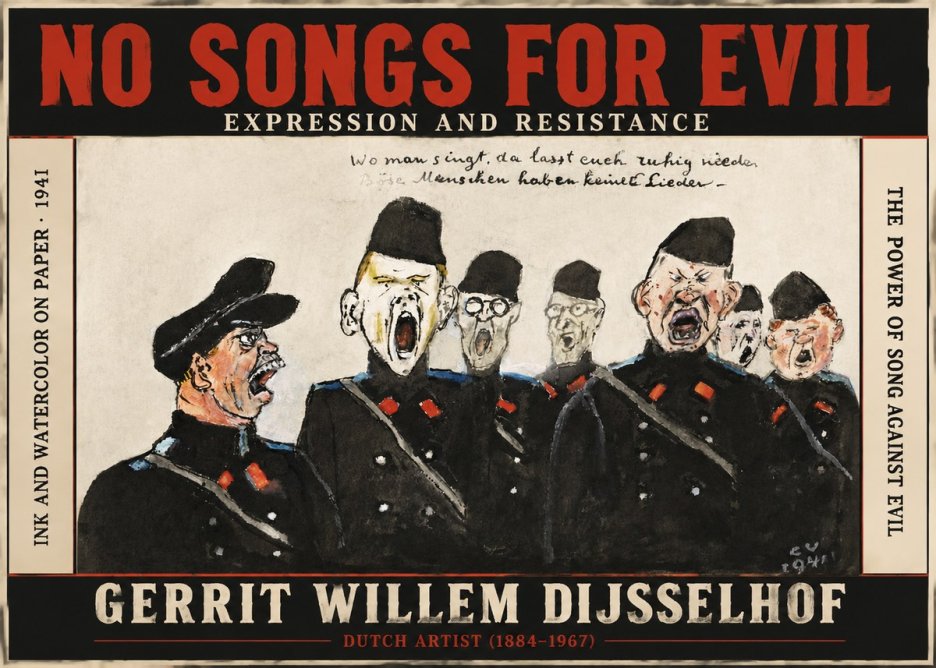 Gerrit Willem Dijsselhof Where Men Sing, There You May Rest in Peace; Evil People Have No Songs. No3 - Plakát