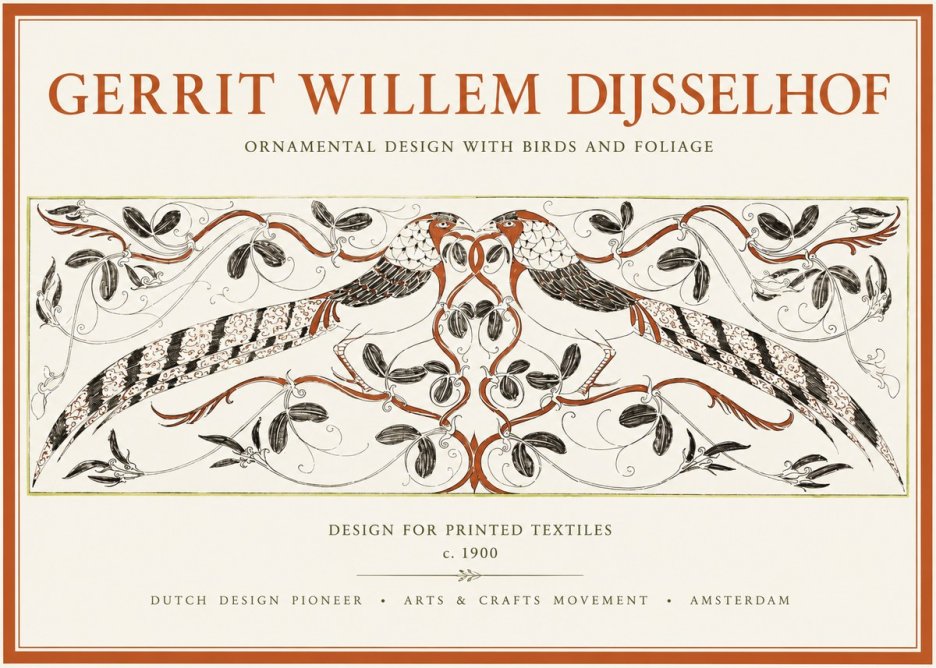 Gerrit Willem Dijsselhof Ornamental Design with Birds and Foliage No1 - Plakát
