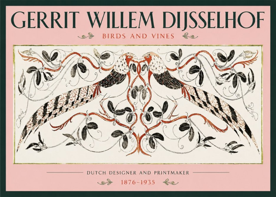 Gerrit Willem Dijsselhof Ornamental Design with Birds and Foliage No3 - Plakát