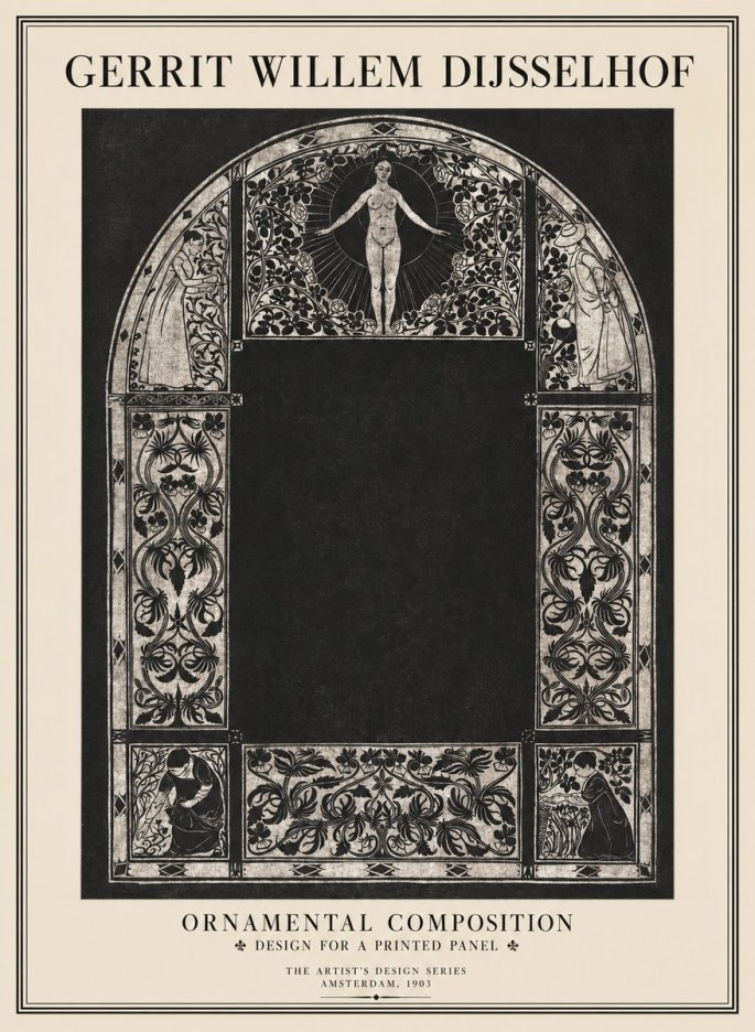Gerrit Willem Dijsselhof Ornamental Composition - Design for a Printed Panel No1 - Plakát
