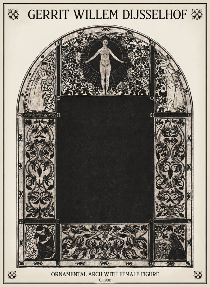 Gerrit Willem Dijsselhof Ornamental Composition - Design for a Printed Panel No2 - Plakát