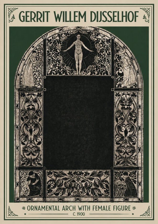 Gerrit Willem Dijsselhof Ornamental Composition - Design for a Printed Panel No4 - Plakát