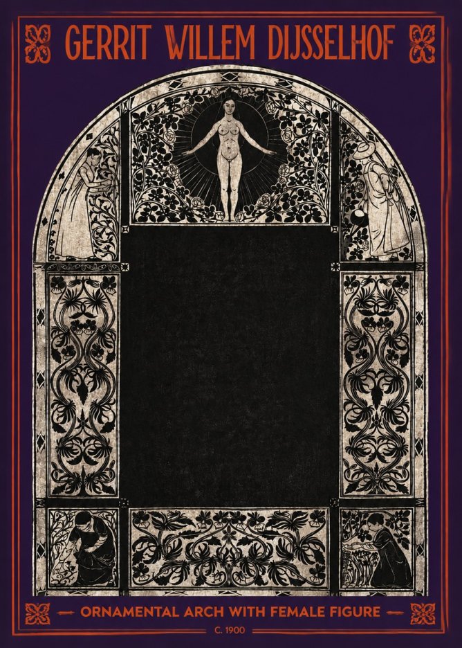 Gerrit Willem Dijsselhof Ornamental Composition - Design for a Printed Panel No5 - Plakát
