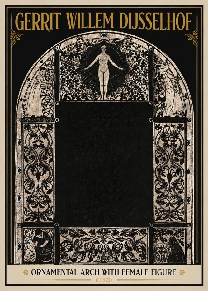 Gerrit Willem Dijsselhof Ornamental Composition - Design for a Printed Panel No6 - Plakát