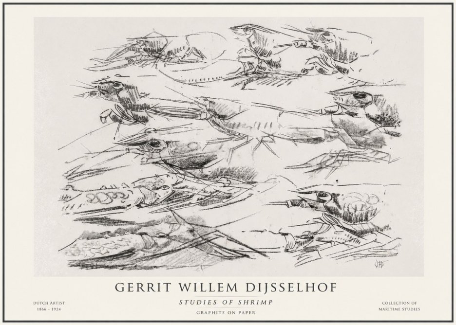 Gerrit Willem Dijsselhof Studies of Birds in Motion No6 - Plakát