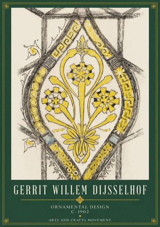 Gerrit Willem Dijsselhof Ornamental Design No3 - Plakát