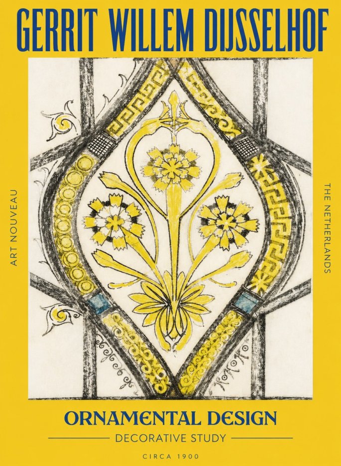 Gerrit Willem Dijsselhof Ornamental Design No6 - Plakát
