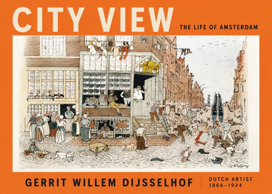 Gerrit Willem Dijsselhof Street Scene in Amsterdam No3 - Plakát