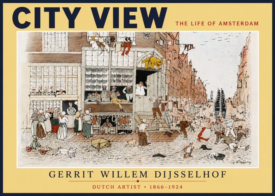 Gerrit Willem Dijsselhof Street Scene in Amsterdam No6 - Plakát