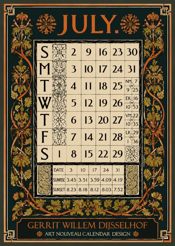 Gerrit Willem Dijsselhof July. No5 - Plakát
