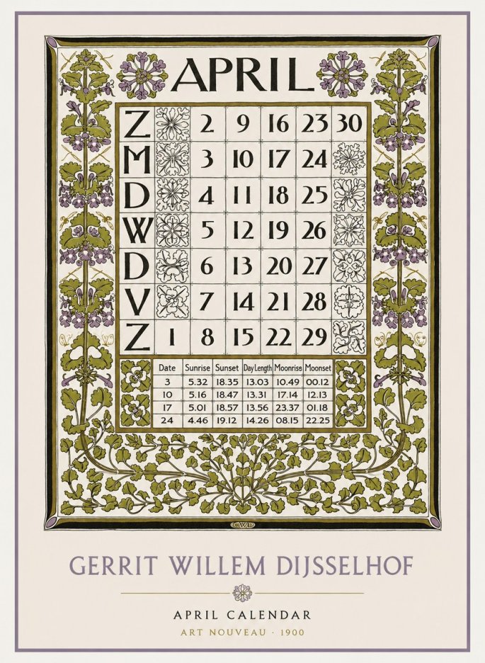 Gerrit Willem Dijsselhof April No2 - Plakát