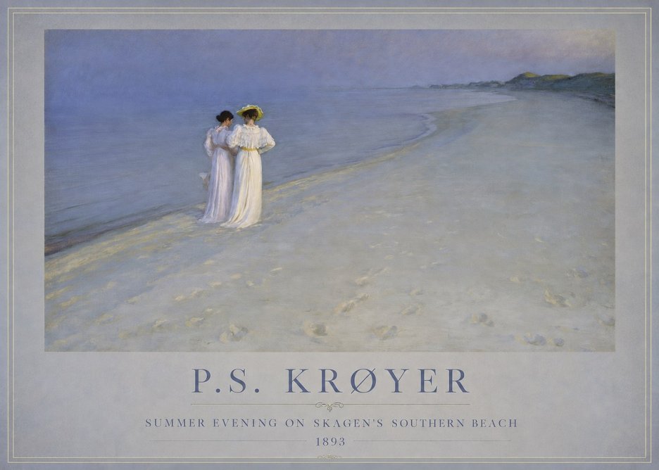 P.S. Krøyer Summer Evening on Skagen's Southern Beach No1 - Plakát