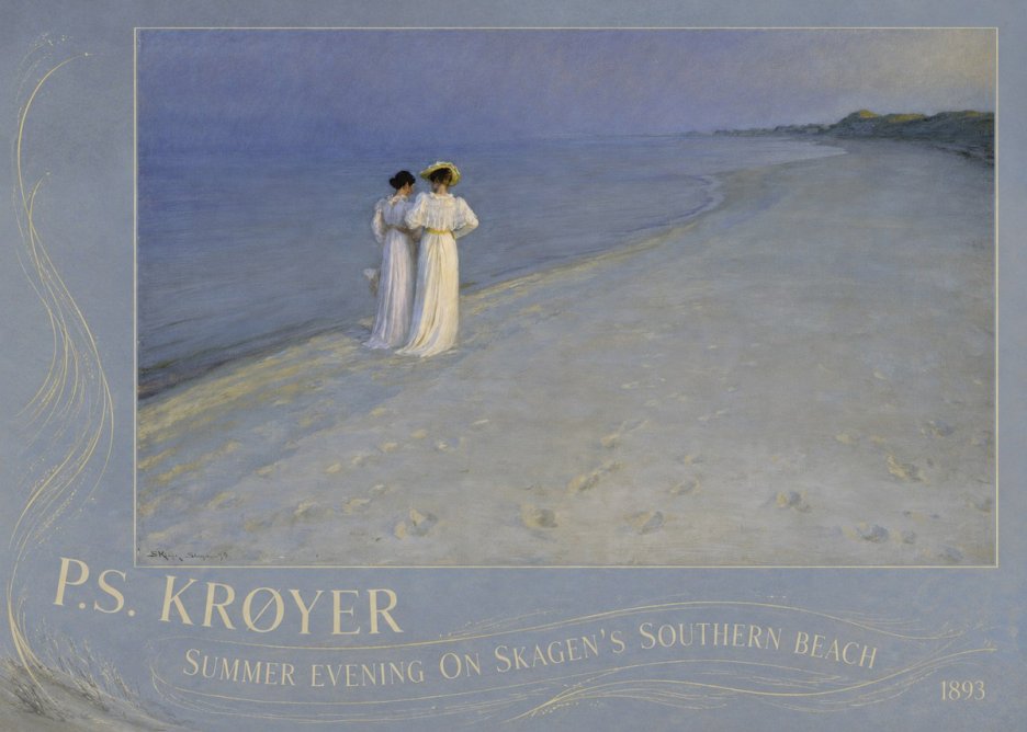 P.S. Krøyer Summer Evening on Skagen's Southern Beach No3 - Plakát
