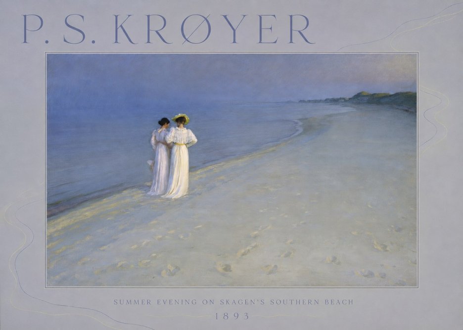 P.S. Krøyer Summer Evening on Skagen's Southern Beach No6 - Plakát