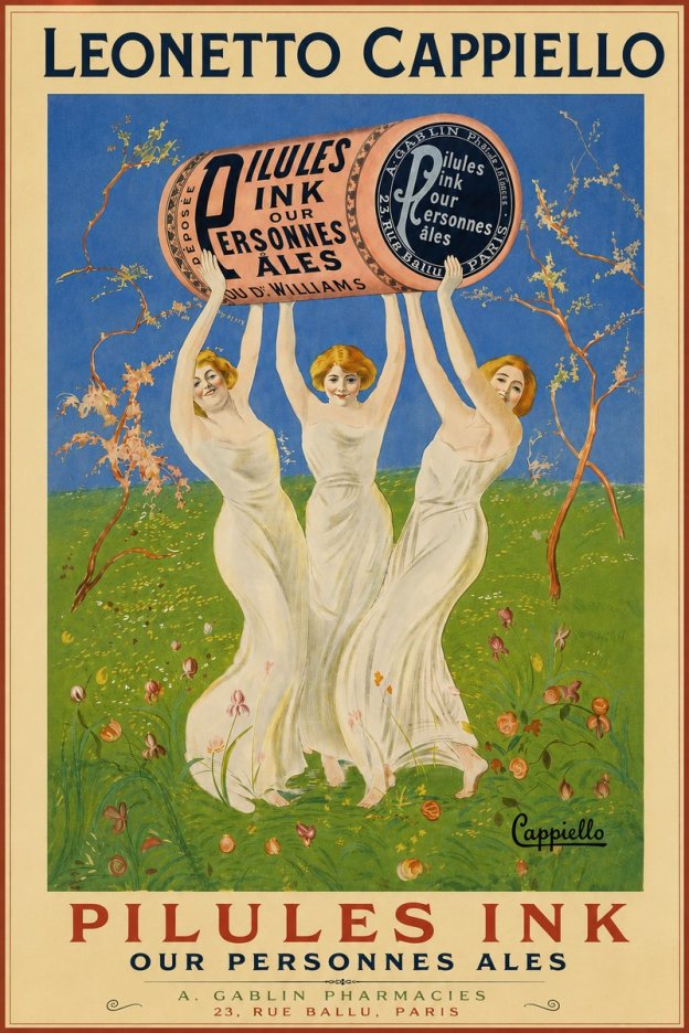 Leonetto Cappiello Pilules Ink Our Personnes Ales No4 - Plakát