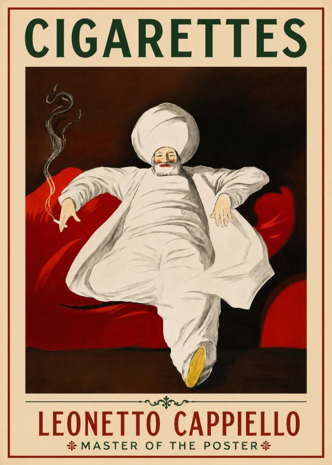 Leonetto Cappiello Cigarettes No4 - Plakát
