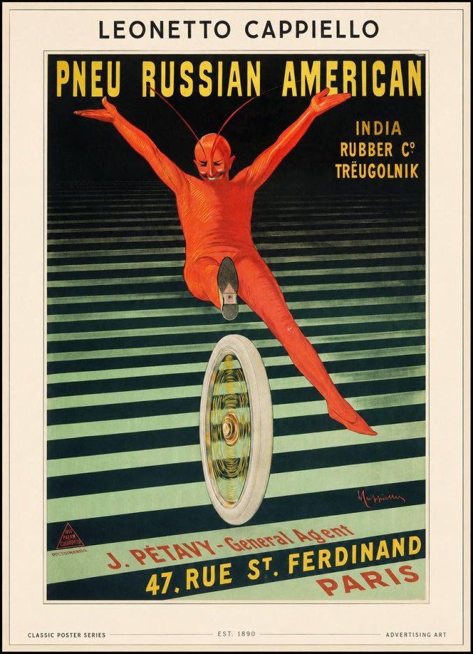Leonetto Cappiello Pneu Russian American No1 - Plakát