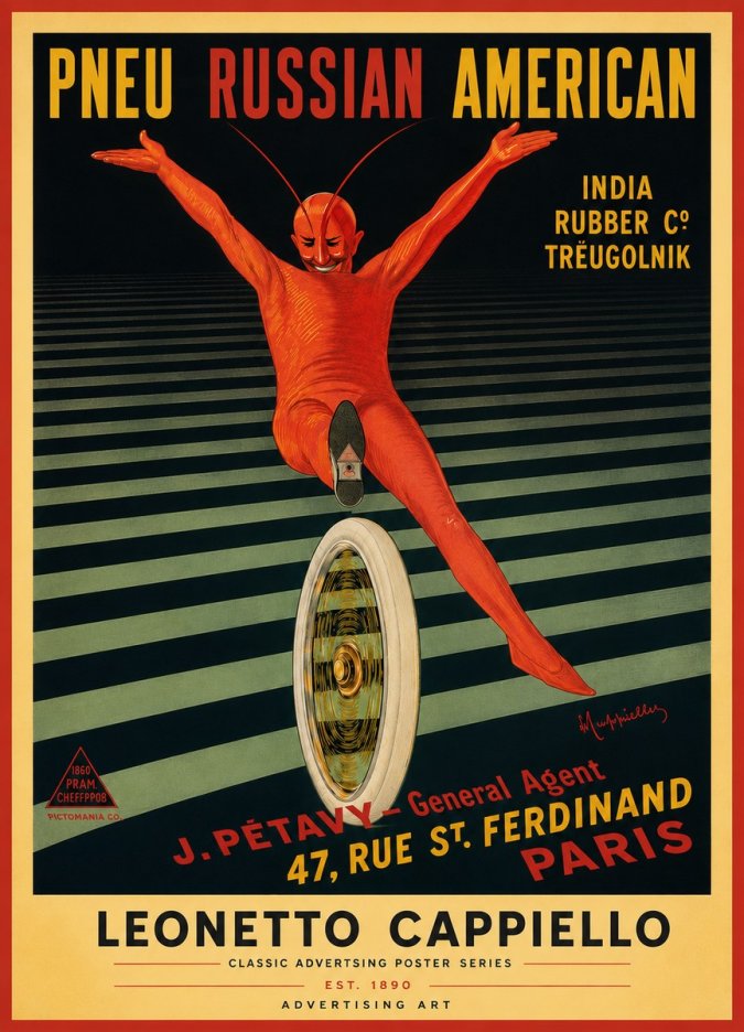 Leonetto Cappiello Pneu Russian American No5 - Plakát