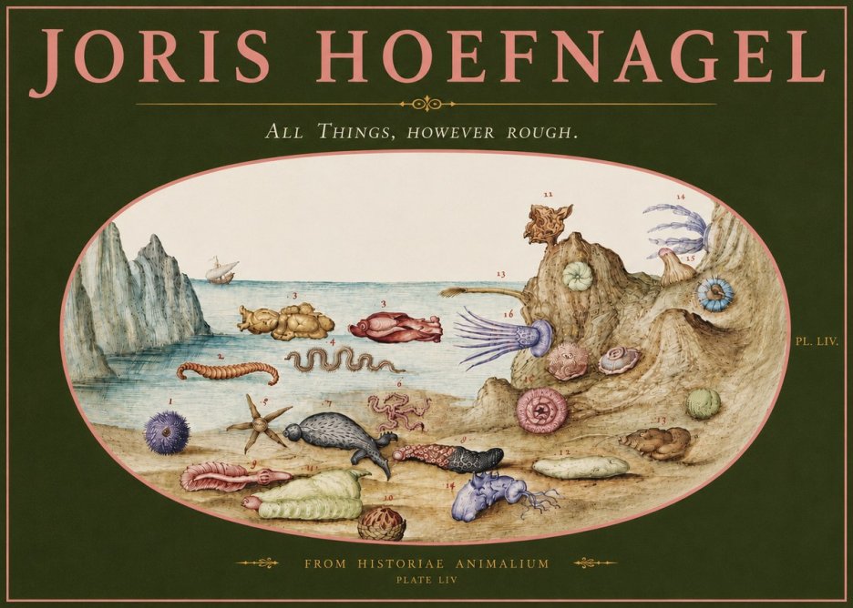 Joris Hoefnagel Totvs Echinvs Asper. Plate Liv No5 - Plakát