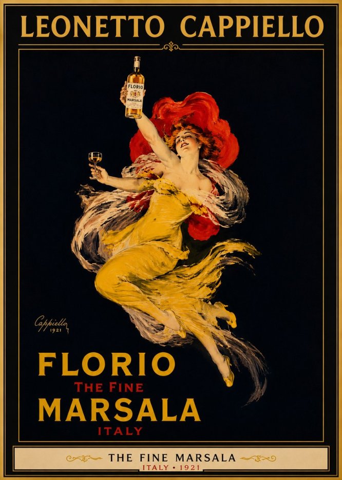Leonetto Cappiello Florio the Fine Marsala No4 - Plakát