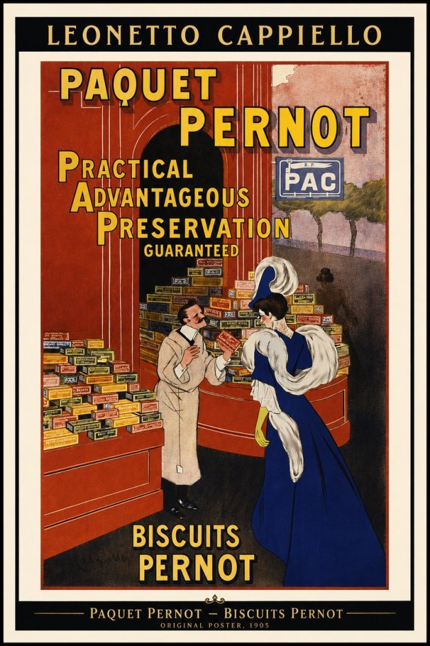 Leonetto Cappiello Paquet Pernot – Biscuits Pernot No2 - Plakát
