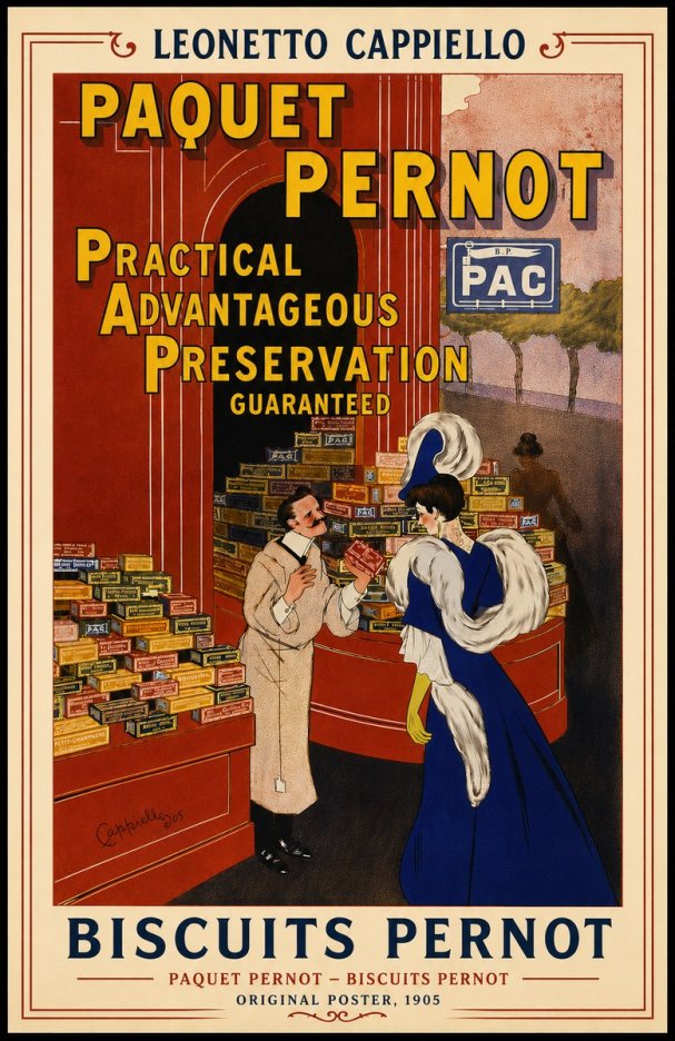 Leonetto Cappiello Paquet Pernot – Biscuits Pernot No5 - Plakát