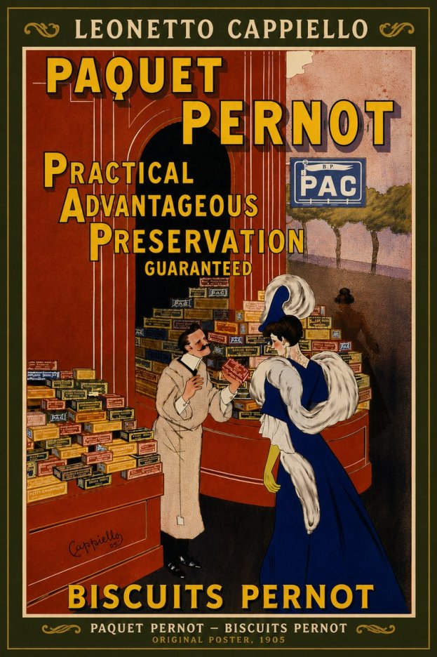 Leonetto Cappiello Paquet Pernot – Biscuits Pernot No6 - Plakát