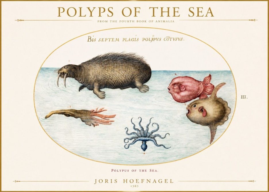 Joris Hoefnagel Polyps of the Sea No1 - Plakát
