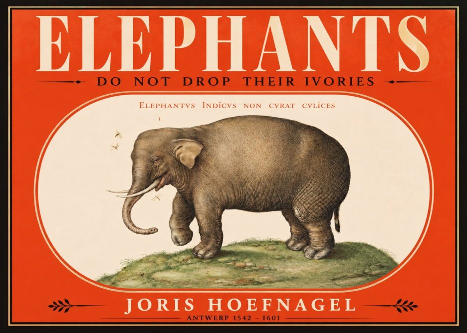 Joris Hoefnagel Elephant Does Not Drop Its Ivories No2 - Plakát