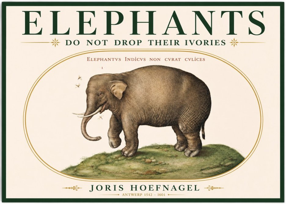 Joris Hoefnagel Elephant Does Not Drop Its Ivories No3 - Plakát