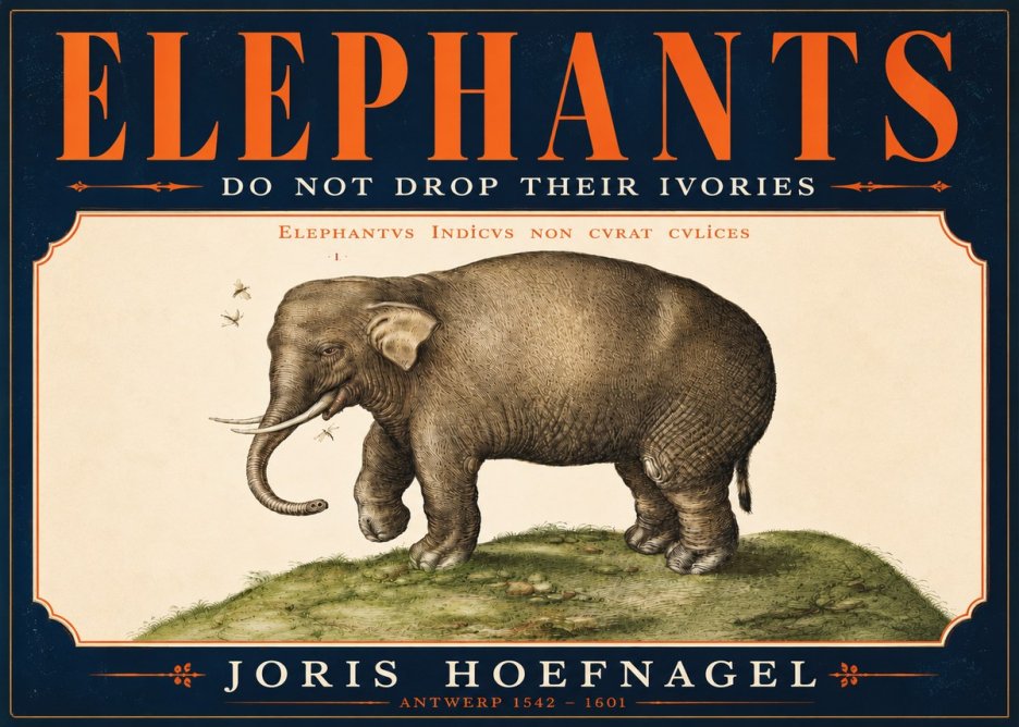 Joris Hoefnagel Elephant Does Not Drop Its Ivories No4 - Plakát