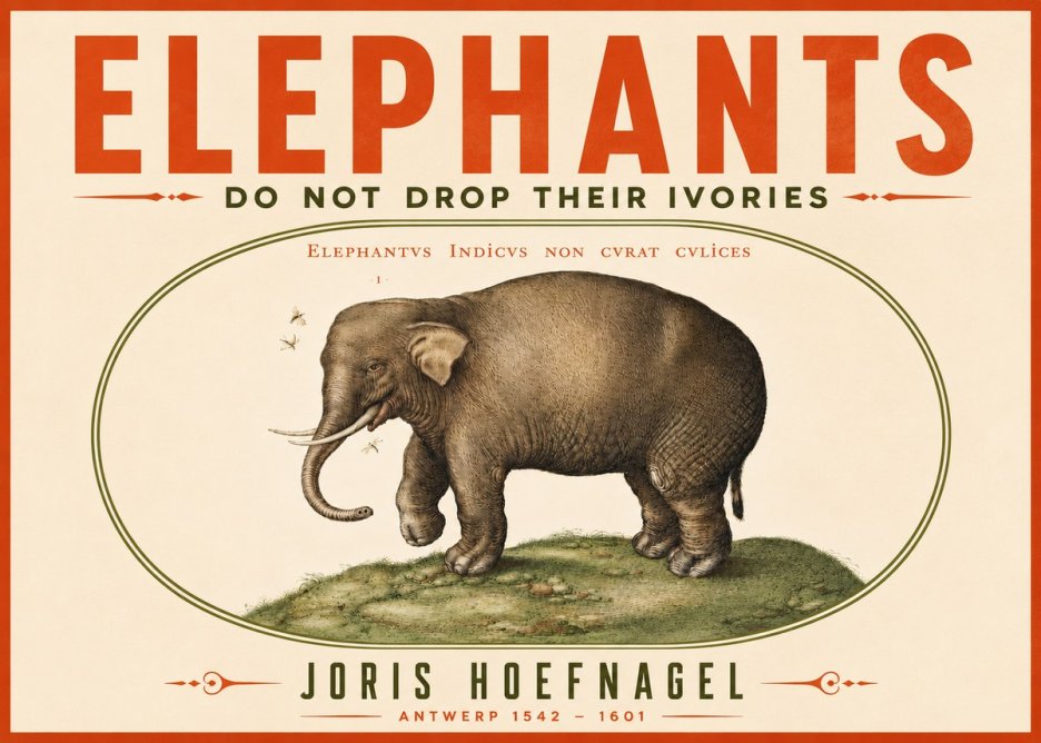 Joris Hoefnagel Elephant Does Not Drop Its Ivories No5 - Plakát