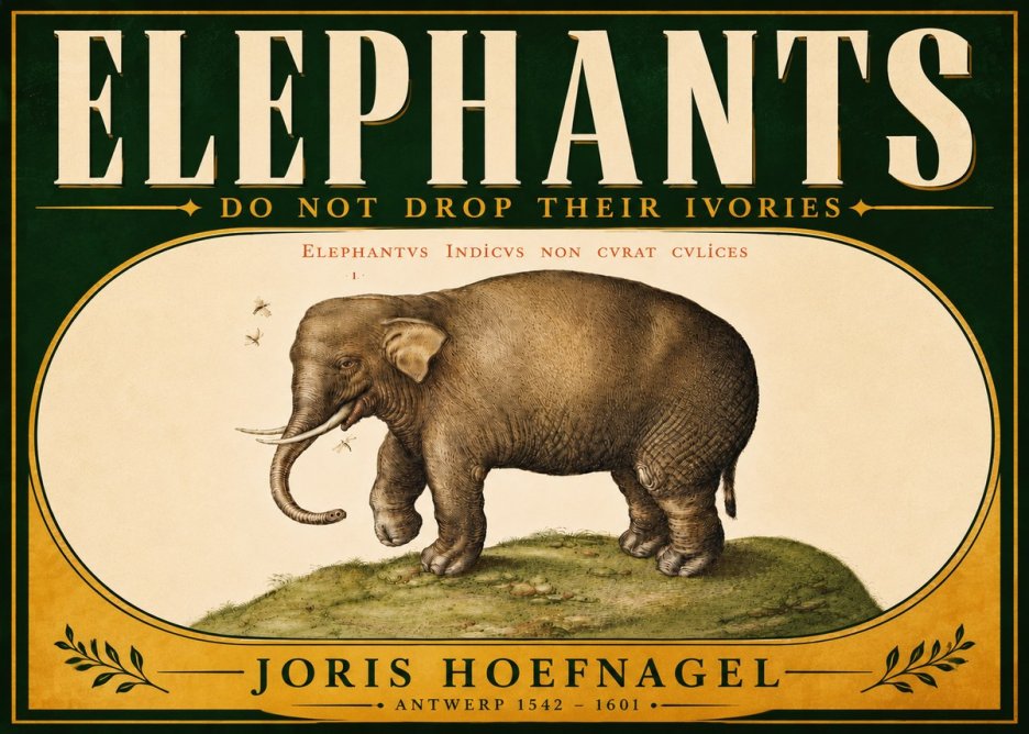 Joris Hoefnagel Elephant Does Not Drop Its Ivories No6 - Plakát