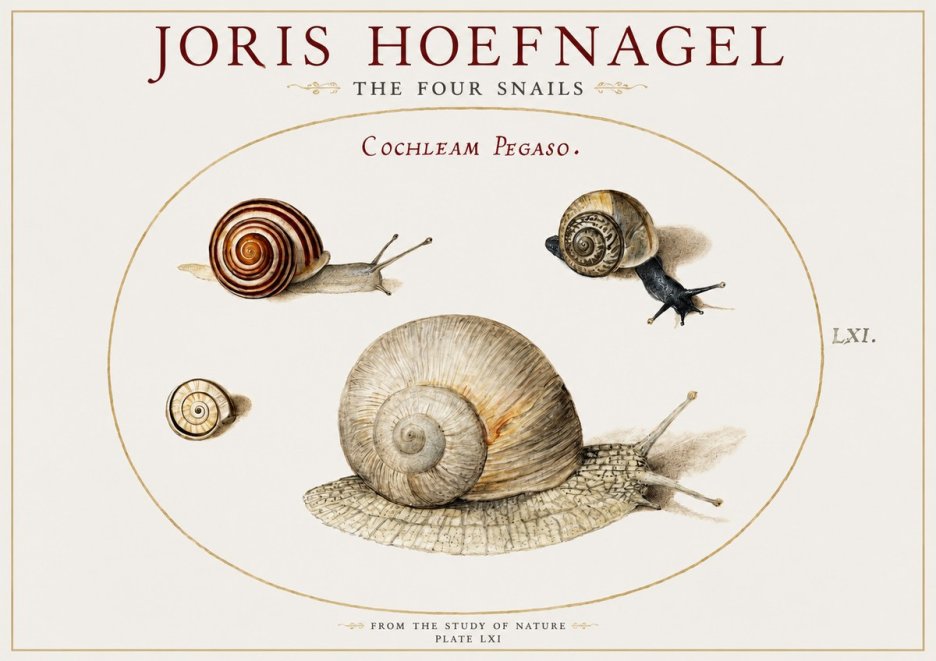 Joris Hoefnagel The Four Snails No1 - Plakát