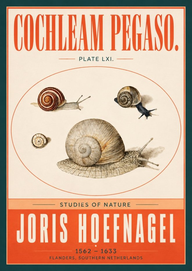 Joris Hoefnagel The Four Snails No4 - Plakát