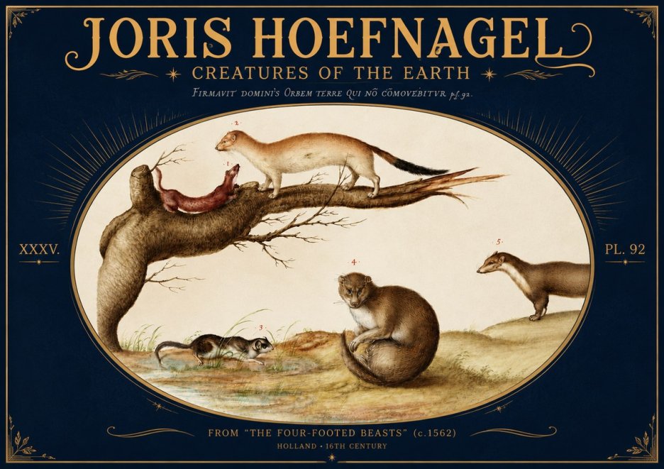 Joris Hoefnagel Creatures of the Earth I No5 - Plakát