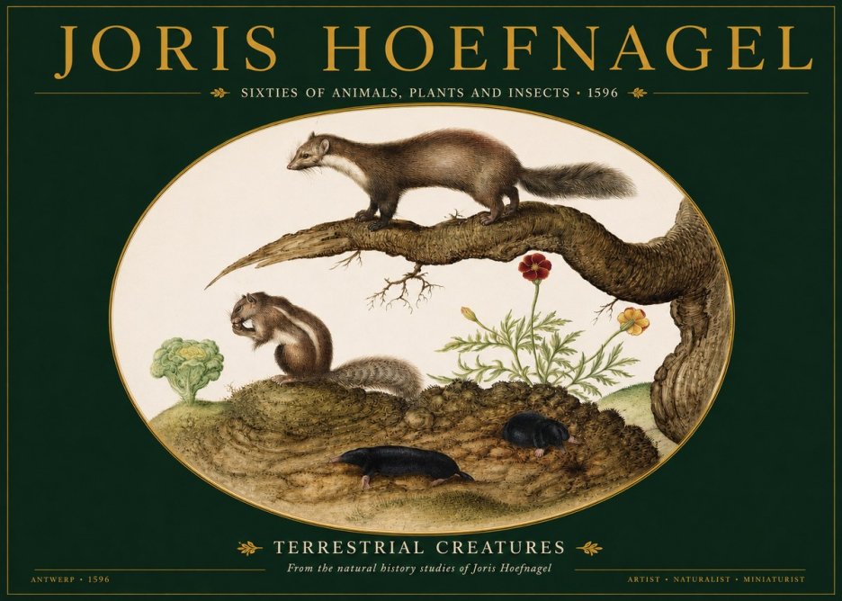 Joris Hoefnagel Terrestrial Creatures No2 - Plakát