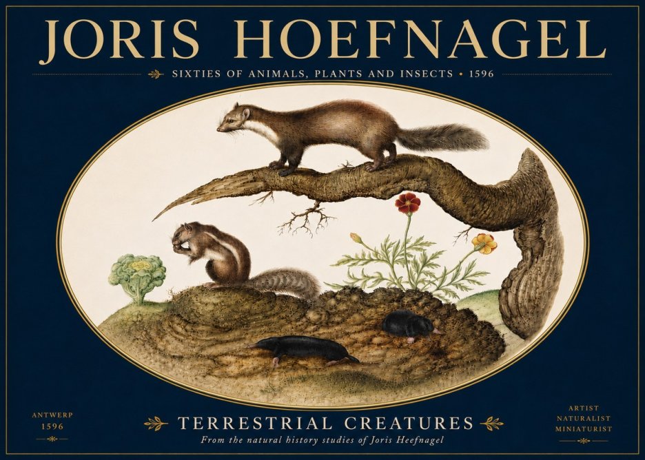 Joris Hoefnagel Terrestrial Creatures No5 - Plakát