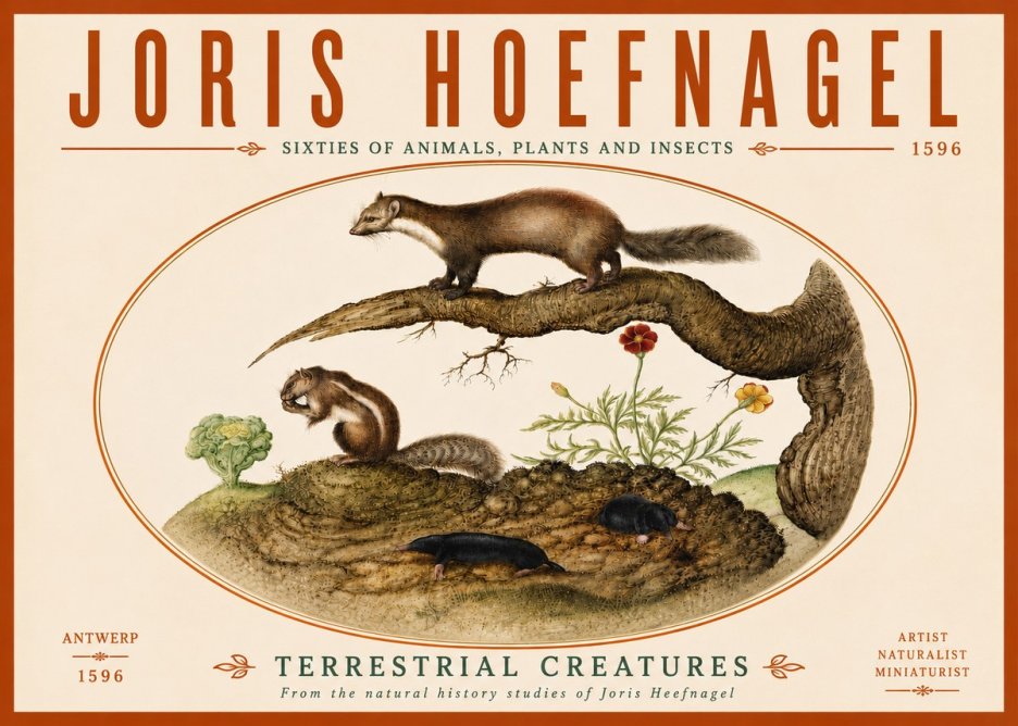 Joris Hoefnagel Terrestrial Creatures No6 - Plakát