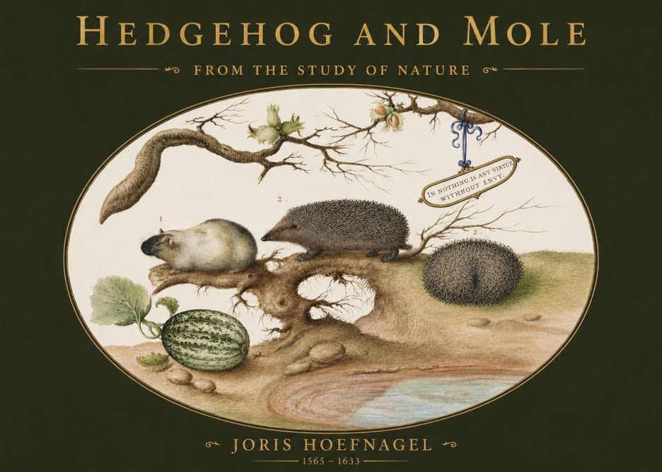 Joris Hoefnagel Hedgehog and Mole No2 - Plakát